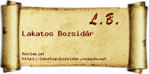 Lakatos Bozsidár névjegykártya